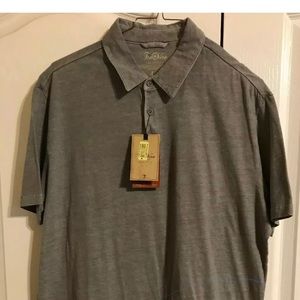 TreVero Polo Shirt Mens L Gray Short Sleeve New